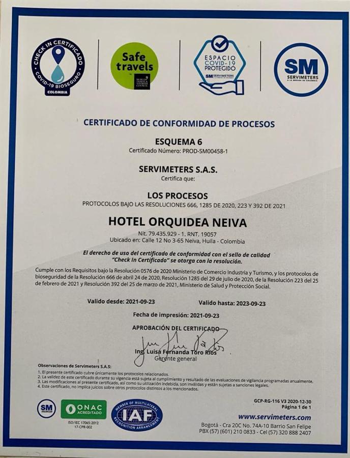 Hotel Orquídea Neiva Neiva (Huila) Exterior foto